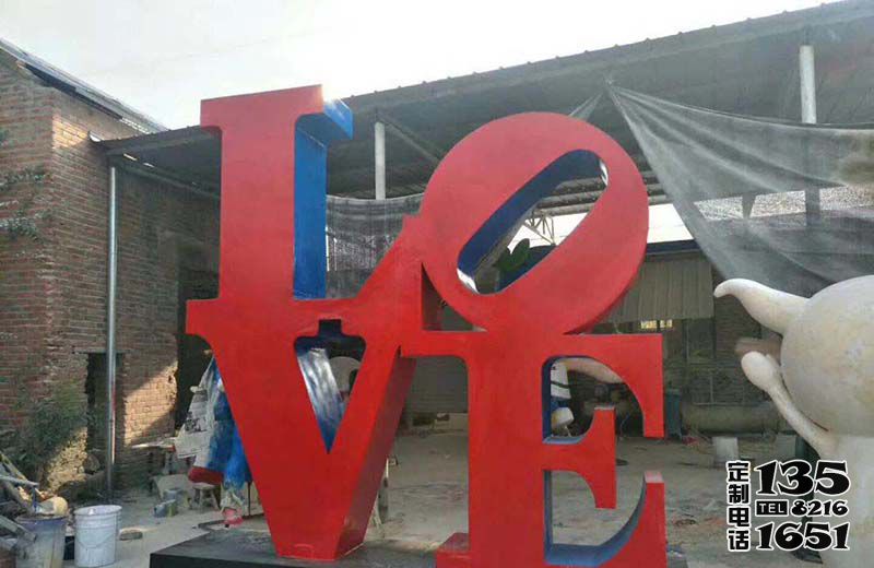 公園廣場玻璃鋼紅色love愛情雕塑 公園廣場玻璃鋼紅色love愛情雕塑