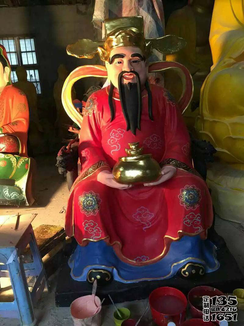 彩繪玻璃鋼大型寺廟招財(cái)菩薩財(cái)神雕塑 彩繪玻璃鋼大型寺廟招財(cái)菩薩財(cái)神雕塑