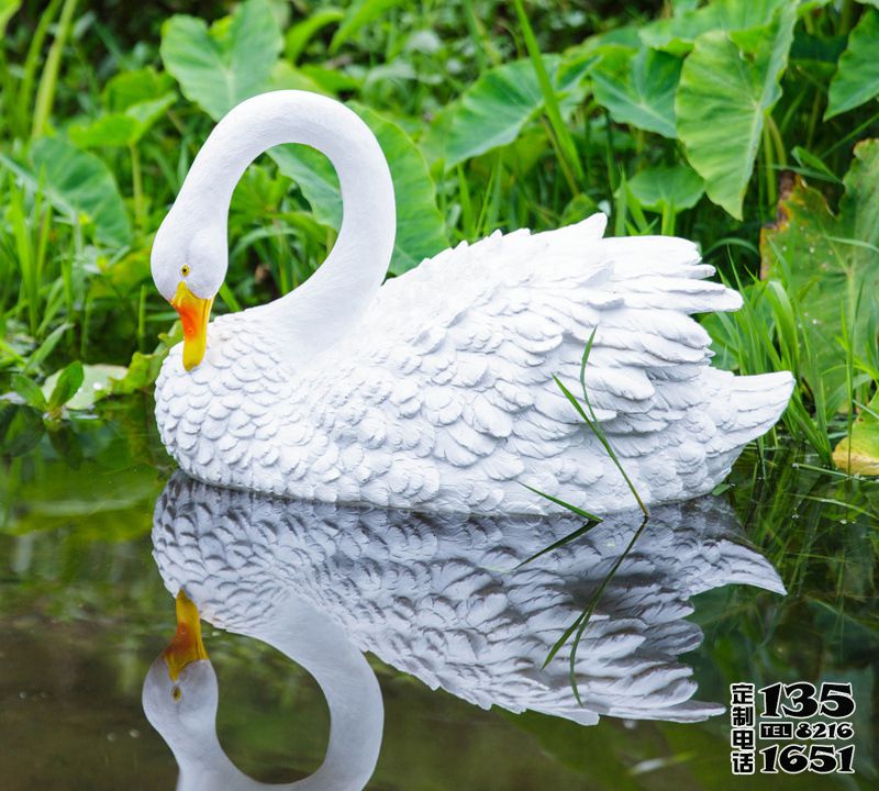 池塘湖邊庭院別墅玻璃鋼浮水擺件仿真天鵝雕塑 池塘湖邊庭院別墅玻璃鋼浮水擺件仿真天鵝雕塑