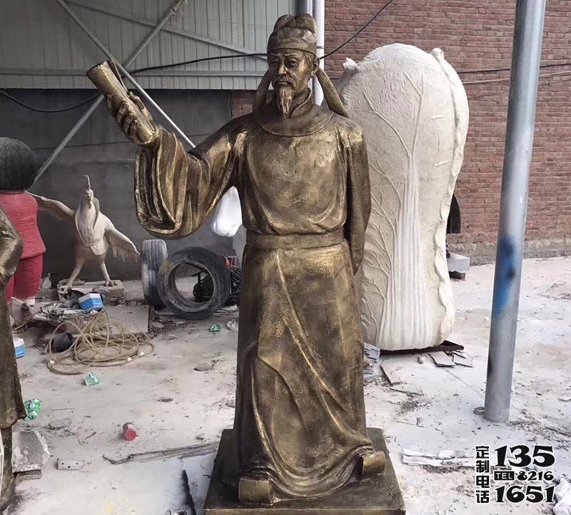 校園景區玻璃鋼仿銅唐代詩人李白雕塑 校園景區玻璃鋼仿銅唐代詩人李白雕塑